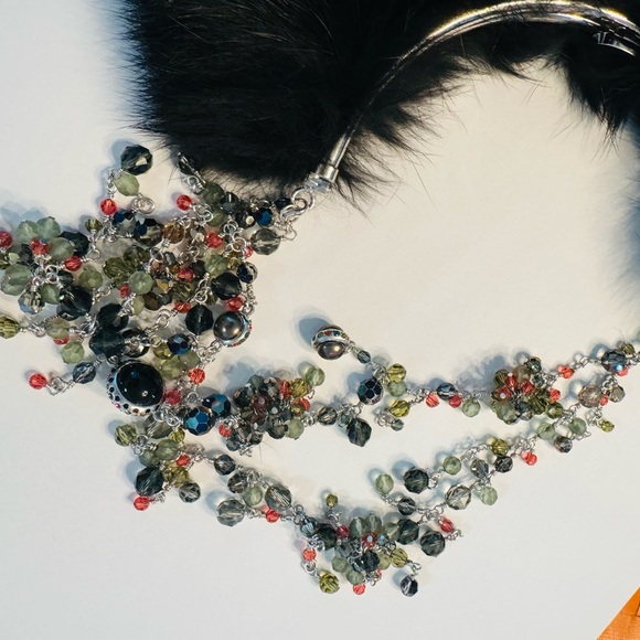 Couture Vintage Gorgeous Swarovski Fox Fur evening bag!❤️ - Picture 5 of 7